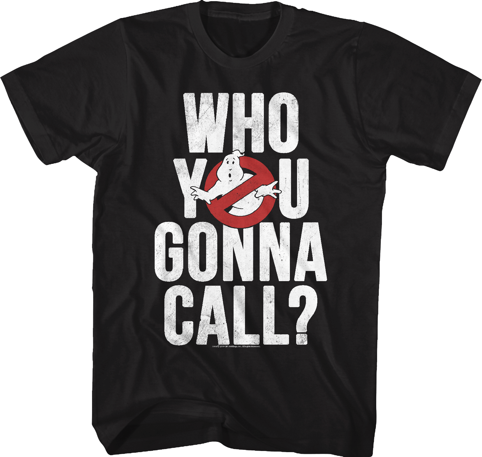 Camisetas Unisex DEEPSTONE Distressed Who You Gonna Call Real Ghostbusters Negro (XL)
