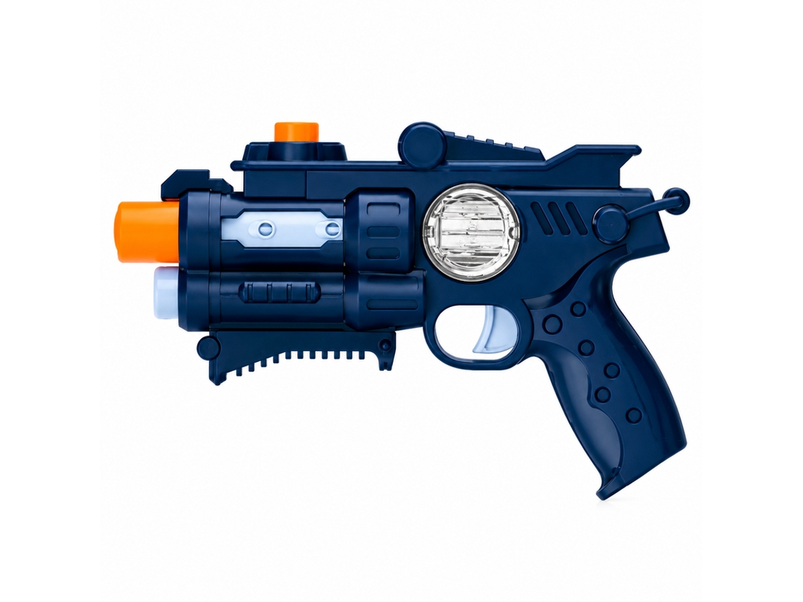 Pistola Espacial De Brincar - Com Luz E Som Mile Star Ch-003 Azul Escuro