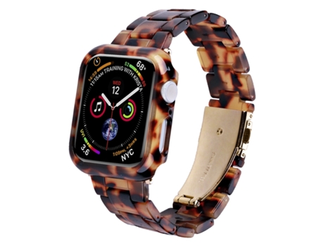 Correa de reloj inteligente para Apple Watch Series 6/5/4/SE 44 mm Kit de cubierta de resina impresa (arco iris)