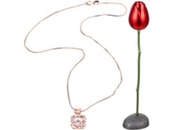 Colar Com Pingente De Coração Flor Eterna, Rosa Dourada, Corrente Delicada, De 2 Peças, Joias Para O Pescoço