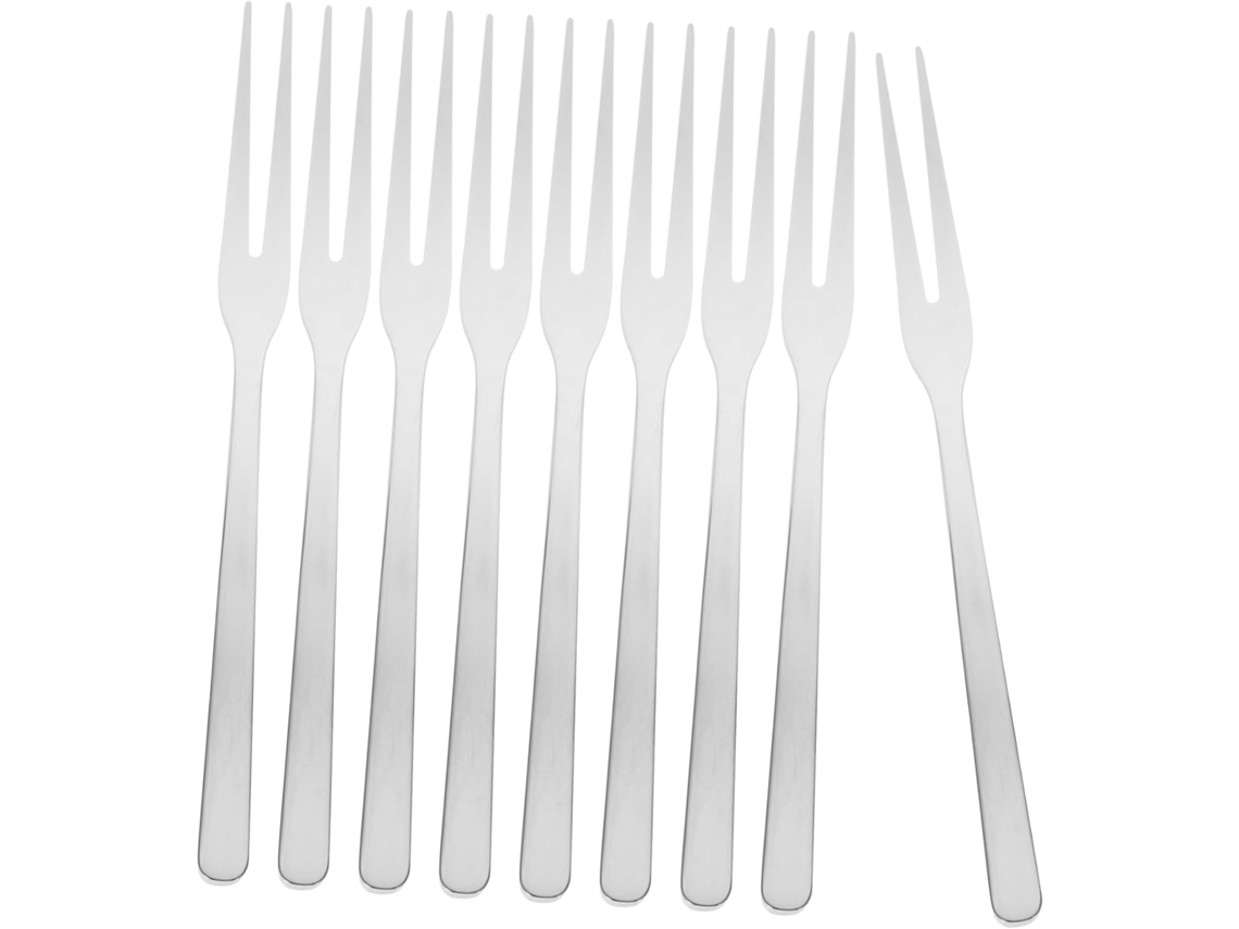 Conjunto De 8 Garfos De Aço Inoxidável Para Aperitivos, Frutas E Sobremesas.