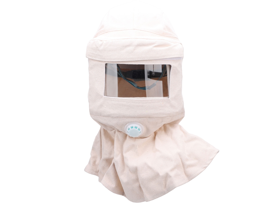 Cubierta Para Chorro De Arena: Lona Resistente Con Ventilación Y Visibilidad Clara Para Pintar Y Pulir.