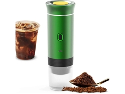 Mini cafetera eléctrica semi-inalámbrica 3 en 1 para coche, hogar y viajes, color verde Yizhood
