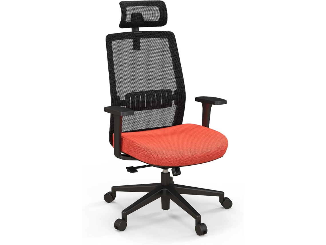Silla Oficina, Silla Ergonomica Escritorio con Reposacabezas 3D Abatible y Soporte Lumbar, Silla Escritorio con Altura Ajustable COSTWAY