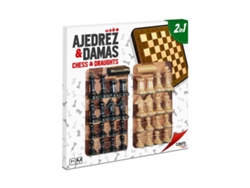 Juego Tablero De Ajedrez y Damas Con Accesorios