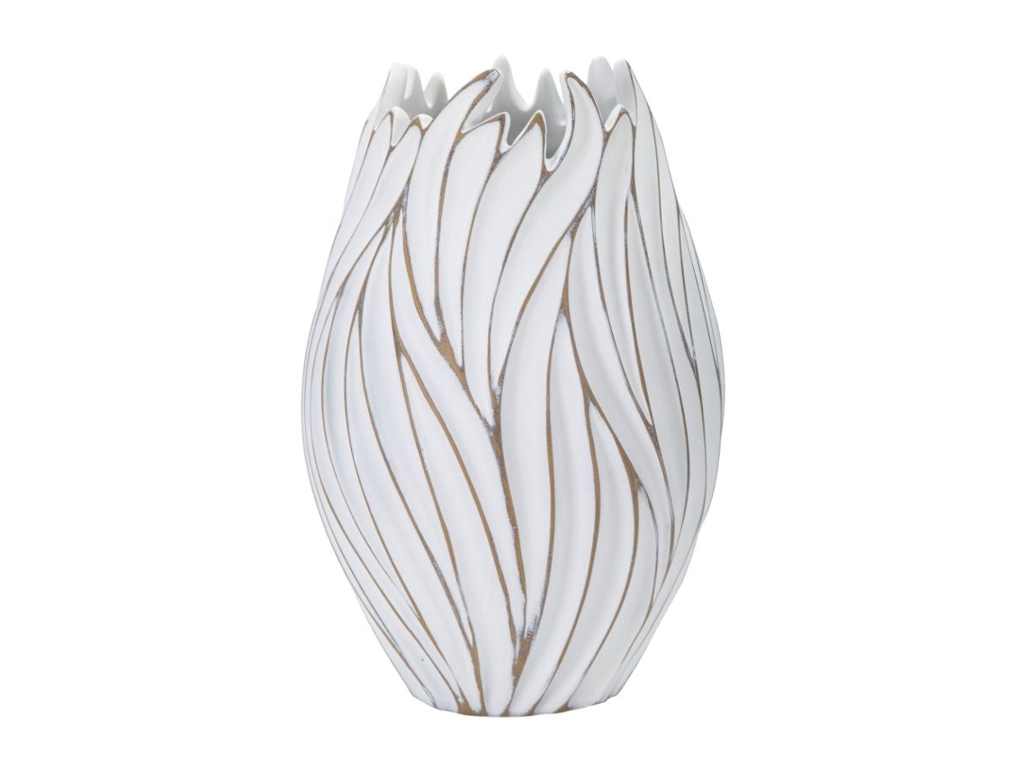 Florero Poliresina Honduras Cm Ø 27x41,5 Unico / Lavado Blanco