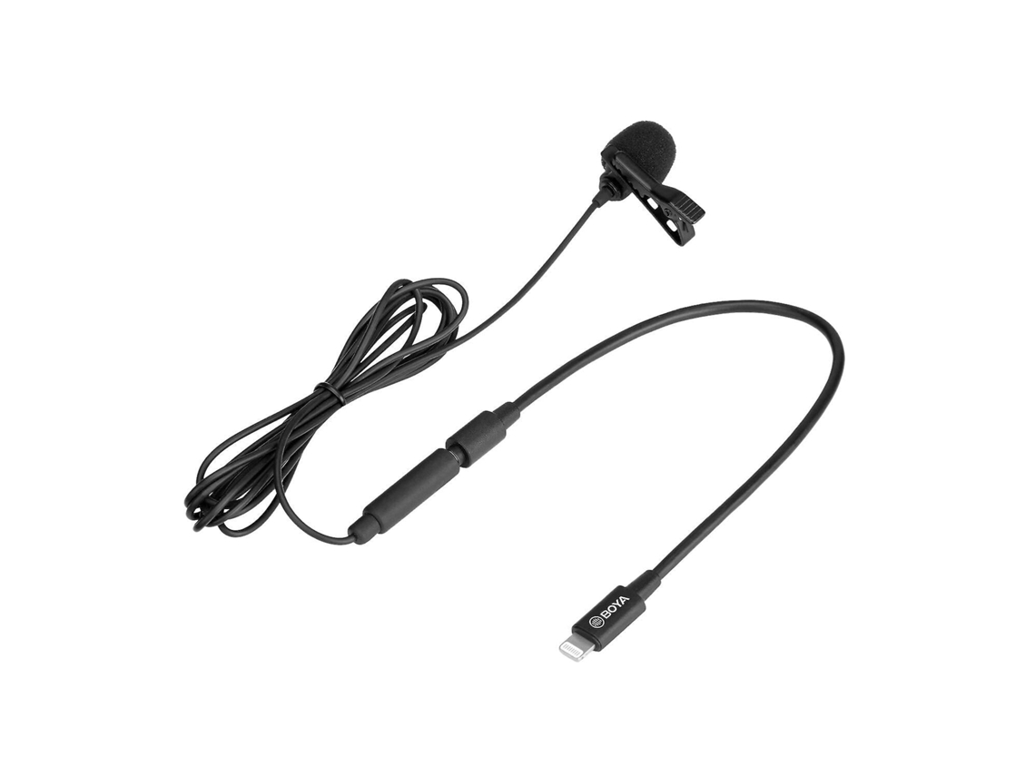 Micrófono de solapa cardioide con clip, cabezal extraíble para teléfonos inteligentes iOS, cable Lightning TRS de 3,5 mm, Chaberlu