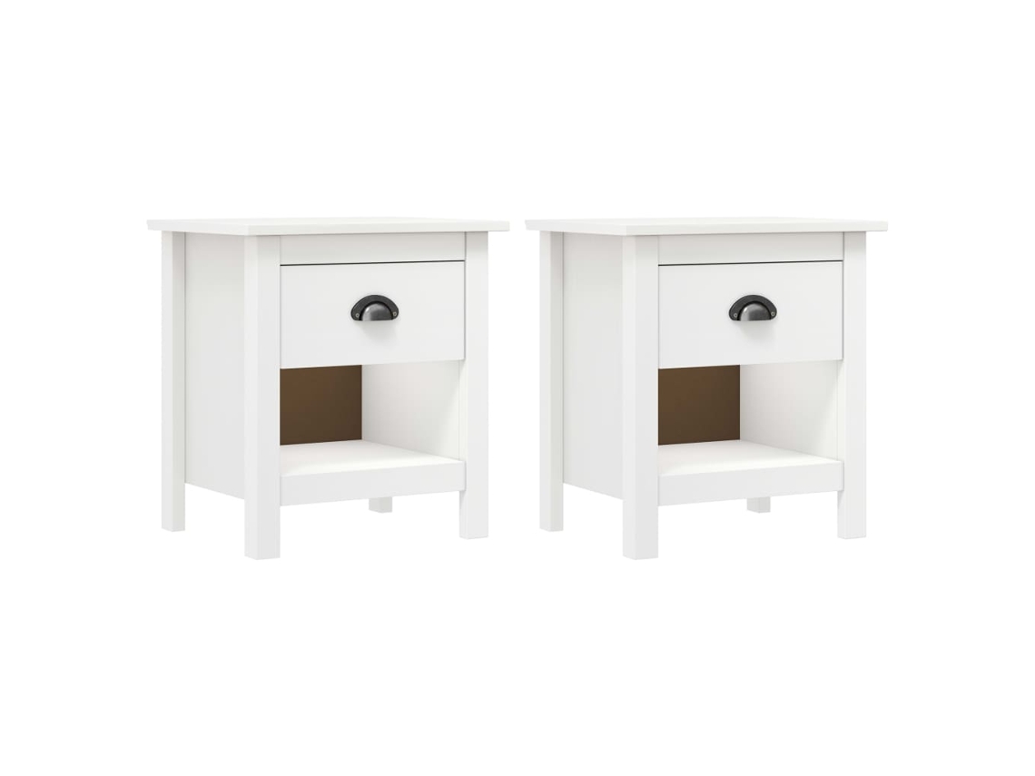Mesas Cabeceira LOVELY HOME Mesinha Hill 2 Pcs 46X35X49,5Cm Pinho Maciço