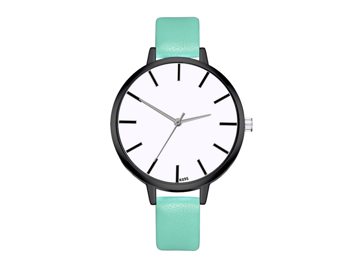 Reloj De Pulsera De Cuero Elegante Y Casual De Cuarzo Zhoulianfa K095-hc Para Mujer, Color Verde Menta, Ideal Para Negocios.