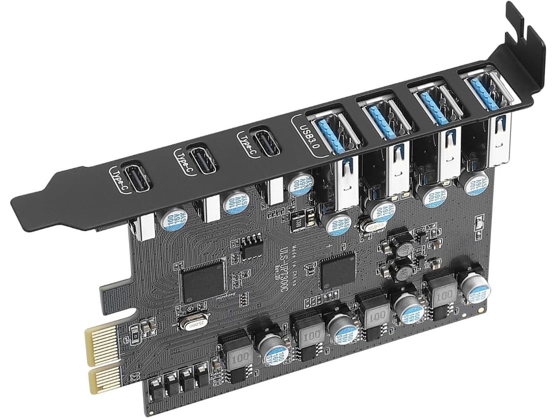Tarjeta De Expansión Usb Pcie De Alto Ancho De Banda De 20 Gbps Con 7 Puertos Tipo-c Para Uso Empresarial Y De Oficina.
