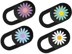 Juego de 4 protectores de cámara con estampado de margaritas para portátiles y tabletas, que garantizan la privacidad. Juego de 4 piezas de Gokoco.