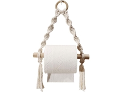 Portarrollos De Papel Higiénico Y Toallas - Diseño Rústico - Lino Y Cuerda De Madera Para Baño