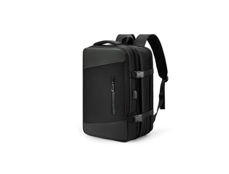 Mochila de viaje extra grande para computadora portátil Mochilas de negocios resistentes al agua con puerto de carga USB-2318 # Negro
