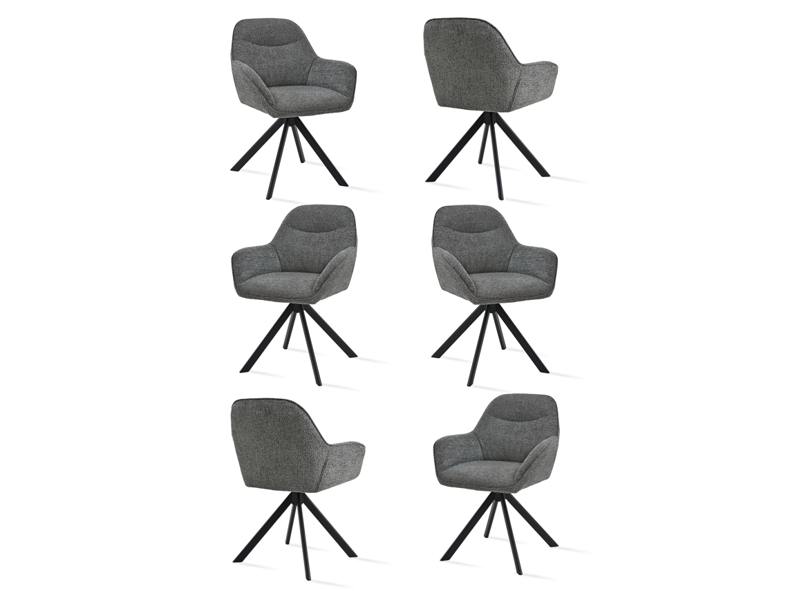 Sillas De Comedor Goeurvant 1370(pack De 6, Gris Pizarra, Chenilla)