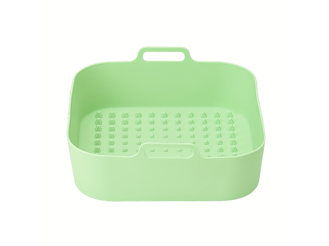 Assadeira de Cozimento de Silicone Resistente Ao Calor Adequada para Air Fryer Diâmetro Diâmetro Inferior de 20 Cm-Verde GERTIZ