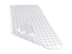 Alfombrilla De Ducha Antideslizante De 88x40 Cm, Pvc, Resistente Al Moho, Lavable A Máquina Y Suave Al Tacto (henten Home Transparente)