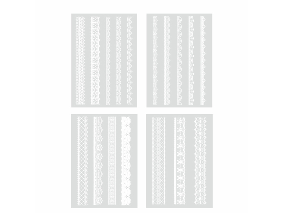 4pcs Papel De Pegatinas Pet Diy Estilo Retro 90*75mm Para Decoración Y Pintura