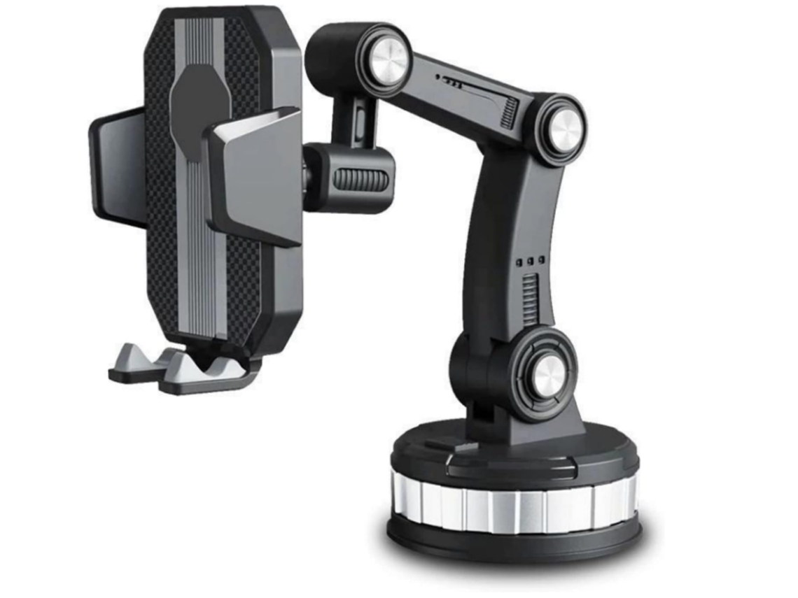 Soporte Auto Ventosa Robotica Giratorio Yizhood Negro