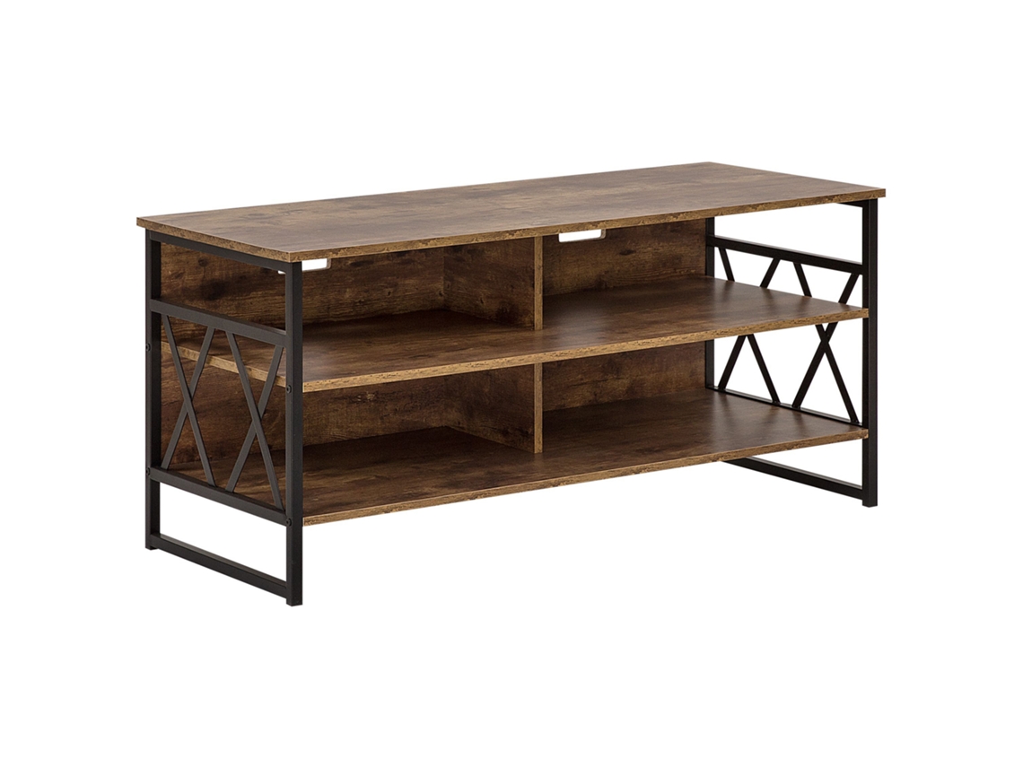 Mueble TV BELIANI Carlisle de Tablero de fibra Madera oscura 120x51x57