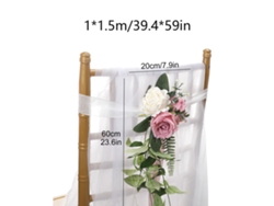 Funda para silla de boda con velo blanco y flor en el respaldo