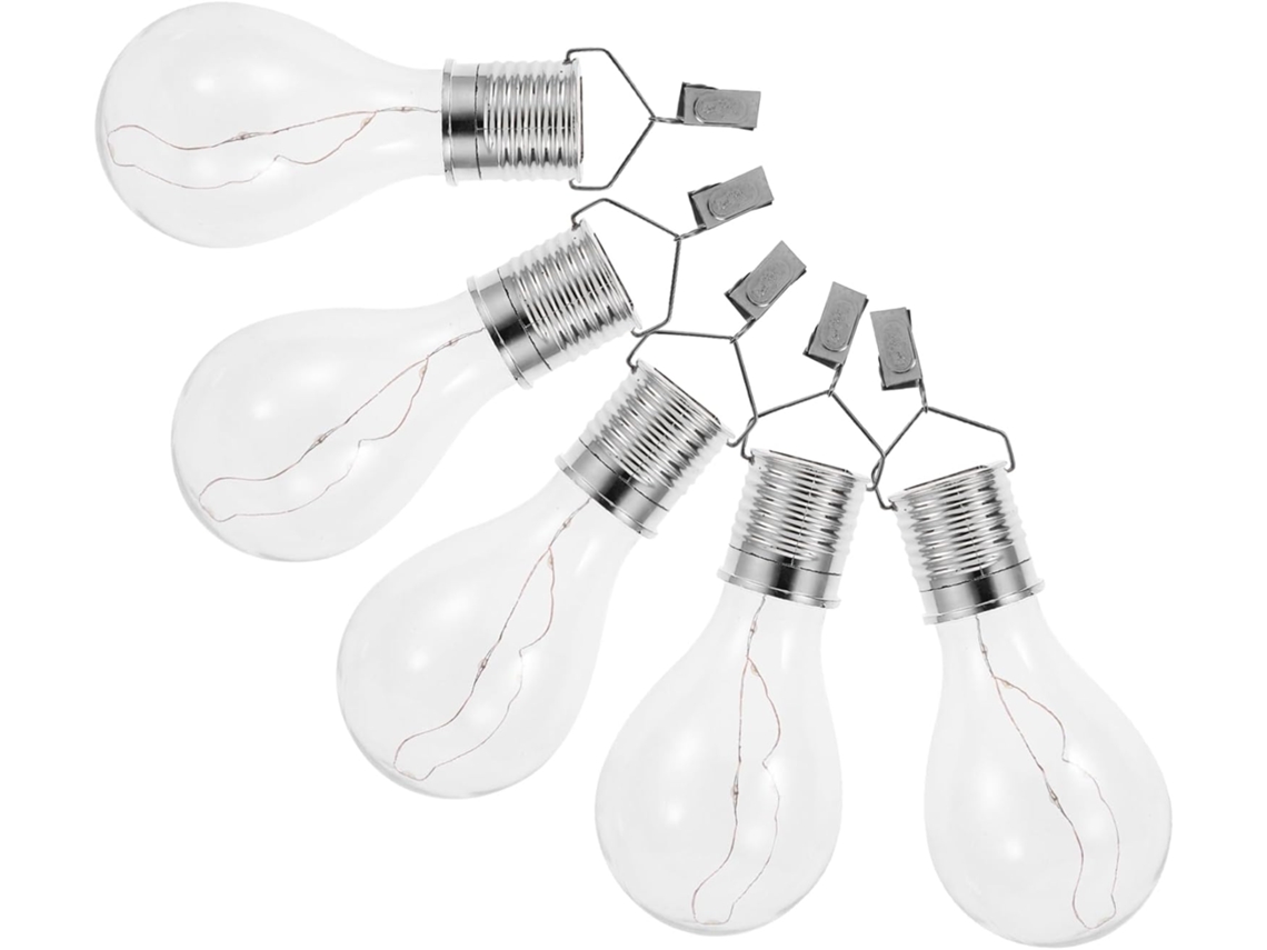 Bombillas Solares Colgantes Para Exteriores, Iluminación Led De Inducción Para Jardines, Paquete De 5, Forma De Bombilla