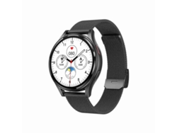Reloj inteligente con correa de acero milanés de 1,43 pulgadas y llamadas Bluetooth. Correa de acero milanés negra. Ly Ebike.