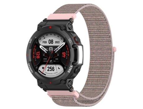 Correa de nailon cierre de bucle transpirable tamaño estándar para Huami Amazfit T-Rex 2 - rosa