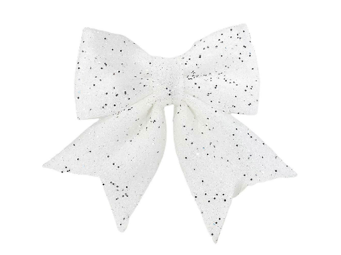Rebe-adornos De Lazo De Navidad Con Brillo Para Árbol De Navidad Fiesta Regalo Decoración Hogar 2/10pcs 2 Unidades Blanco