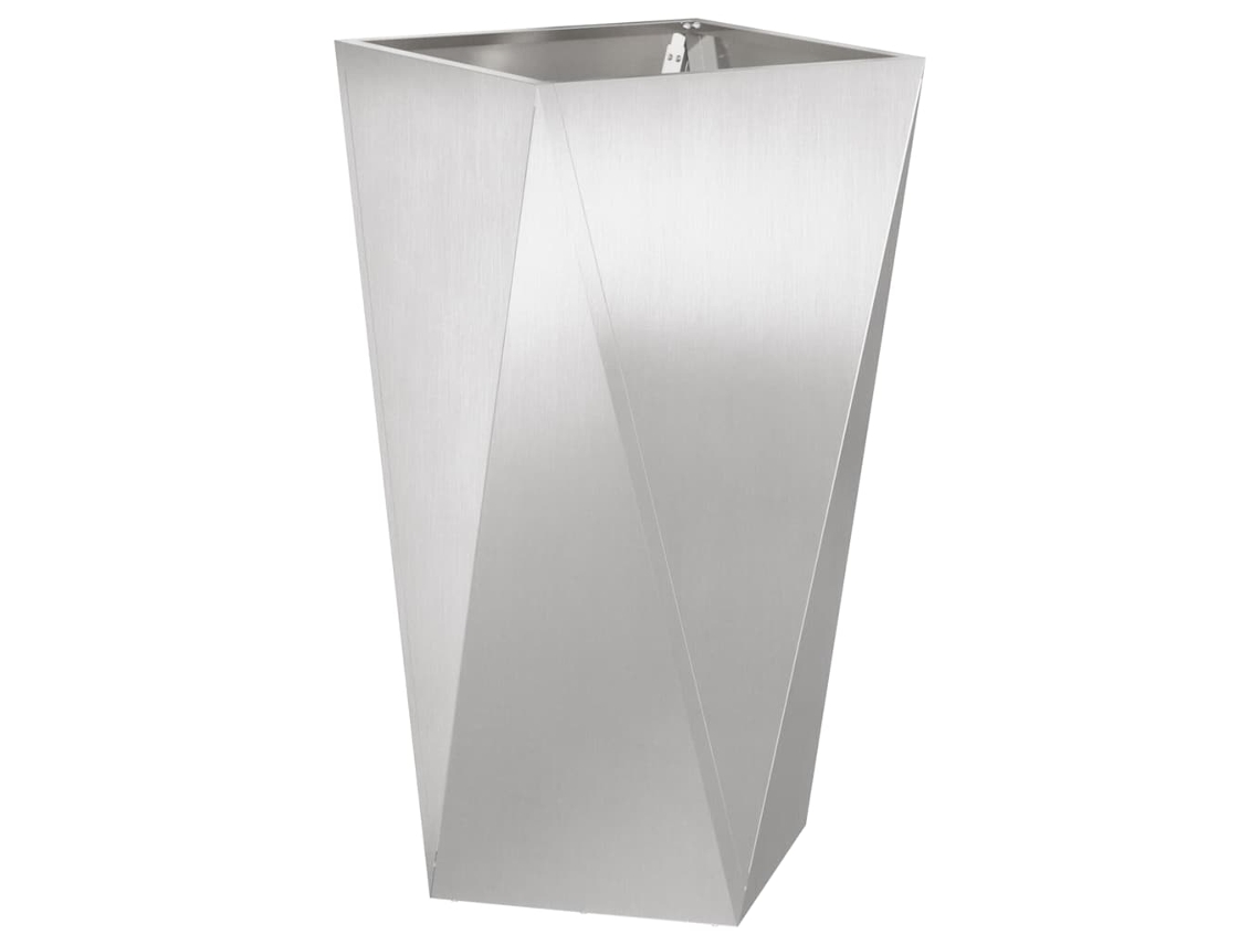 Maceta plateada de acero inoxidable Vidaxl, 40 x 40 x 75 cm