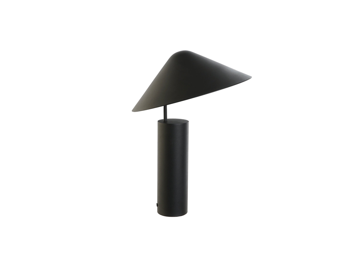 Lampara Sobremesa Metal Sombrero Negro 39x39x45cm