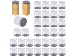 Fundas transparentes de silicona para patas de silla Linjou 32 con almohadillas de fieltro (l) 2026