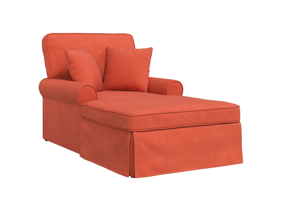 Maison Exclusive - Chaise Lounge Con Falda 3 Pcs Rojo Naranja Tela De Pana