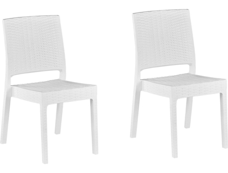 Conjunto de 2 sillas de jardín blanco BELIANI Fossano