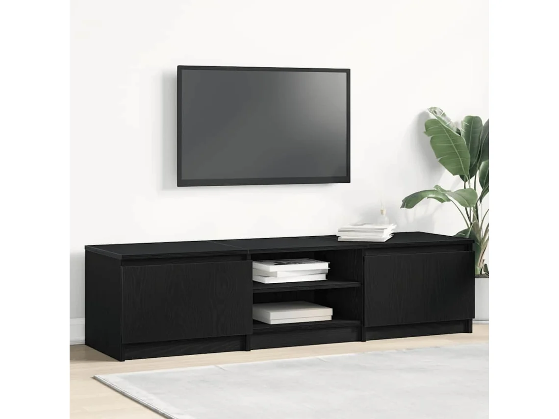 Mueble De Tv | Armario Para Tv | Soporte De Tv 140x40x36 Cm Derivados De Madera Roble Negro Wsd508918 Lovely Home