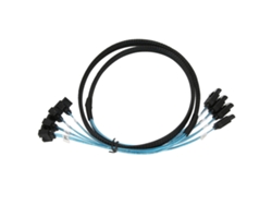 Cable Mini SAS 4 SATA a 4 SATA 2026dn, recto/curvo, 6 Gbps, antiinterferencias, doble blindaje, 0,5 m