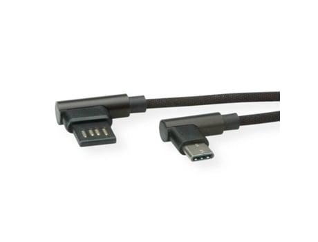 Cable ROLINE (USB-C y USB-A - 3m - Negro)