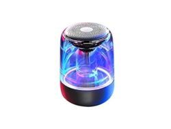 Altavoz Bluetooth inalámbrico portátil campo de sonido envolvente colorido 360 luces Led ajustables negro YEMAESRE