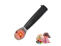 Cuchara eléctrica para helado con calefacción, 3 niveles de temperatura, para helado y gelato SPQMENT (negra)