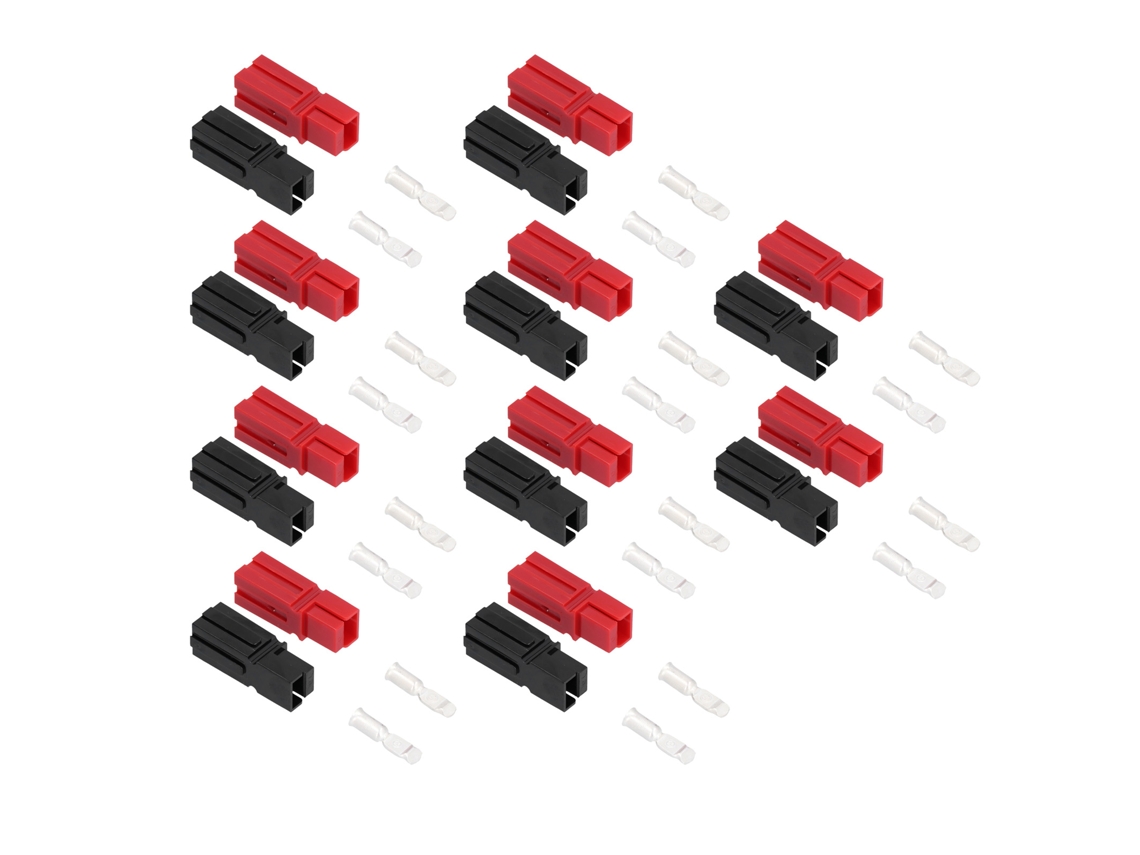 10 Pares Conectores De Batería Contactos Rojo Negro Módulo Individual 75a Terminales De Enchufe