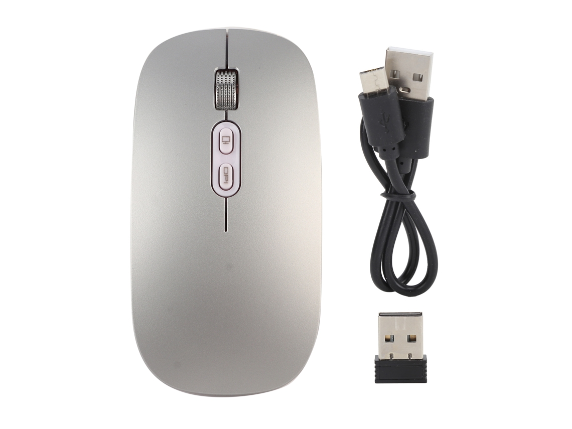 Ratón inalámbrico óptico Baoj-2026 Bluetooth/2.4GHz silencioso para ordenador, 1600 ppp, bajo consumo de energía.