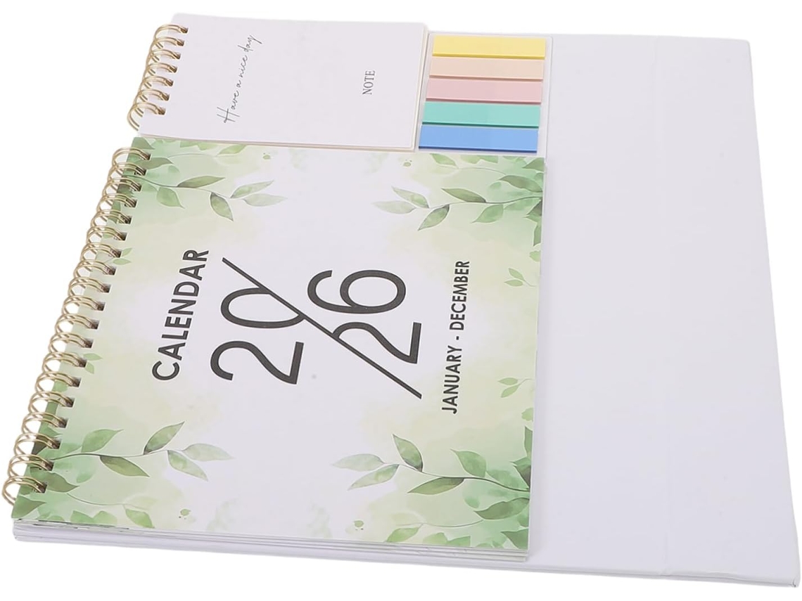 Agenda De Escritorio Plegable Para El Hogar, La Oficina O La Escuela. Agenda Diaria Compacta.