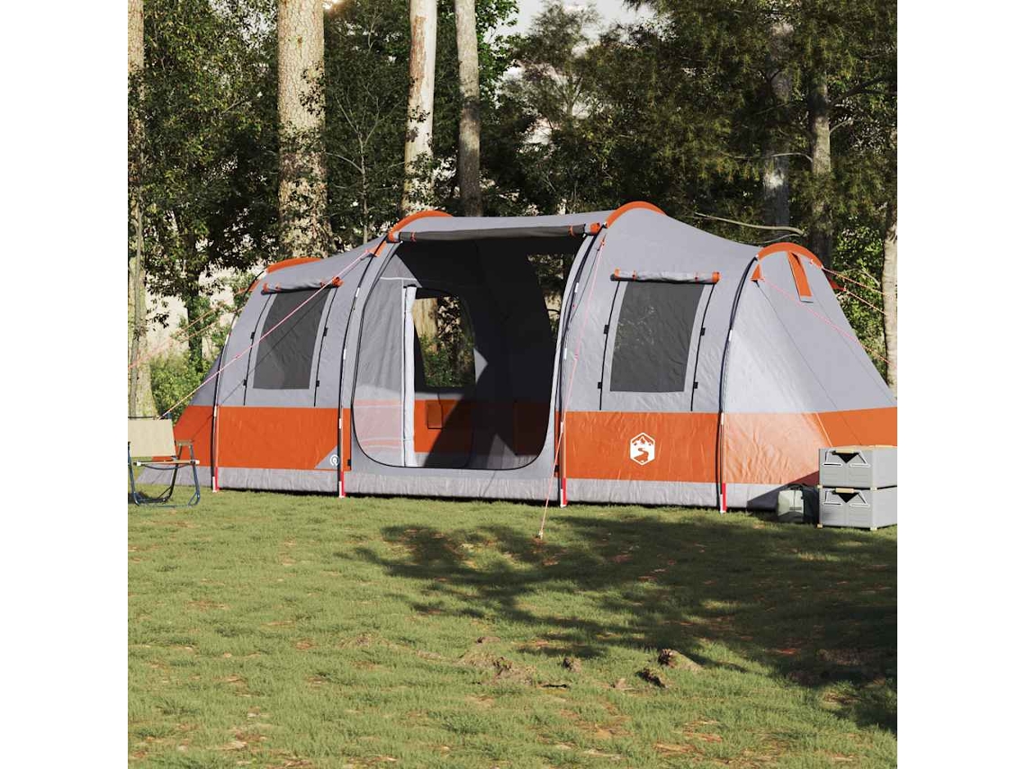 Tienda de campaña impermeable tipo túnel para 4 personas, gris/naranja, Wsd957093, Lovely Home