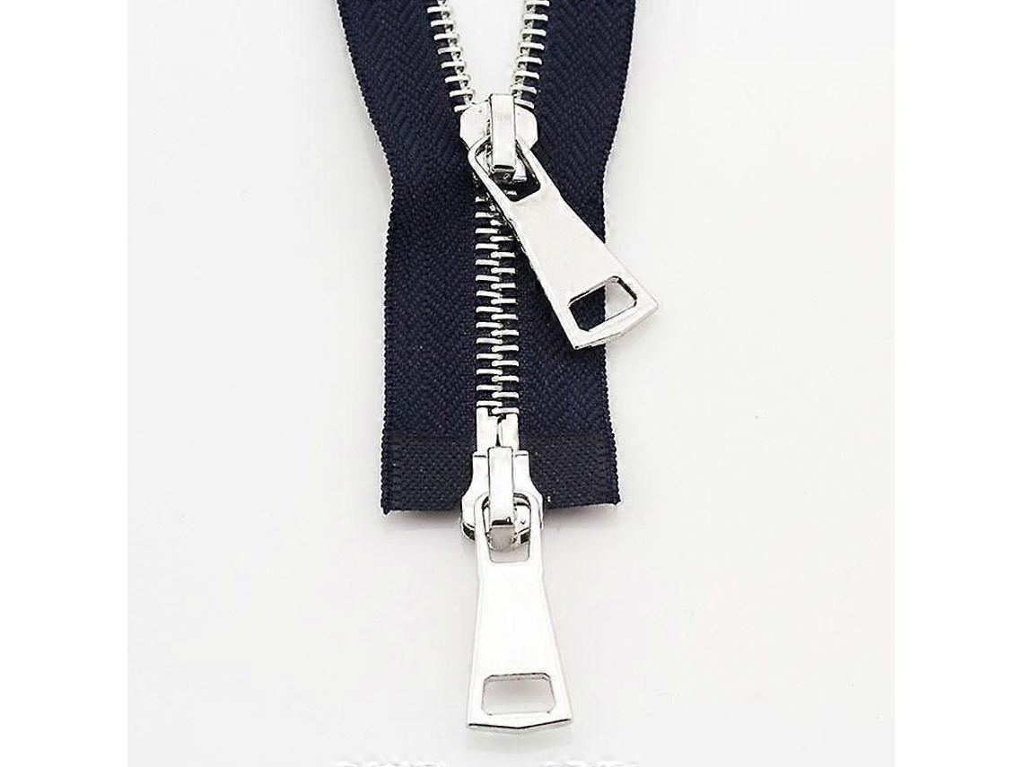 Hebilla Metálica Para Chaqueta Con Dos Deslizadores, Abierta, Diy N.° 5, 70 Cm/90 Cm, Accesorio De Ropa, 70 Cm, Azul Marino