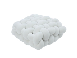 2026-40874-almohada Nórdica Cuadrada 30x30x12cm Tela Plush Suave Decorativa Para Sofá Cama Blanco Leche