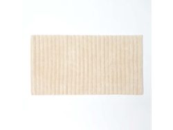 Homescapes Ribbed Cotton Spa Style Cream Bath Mat