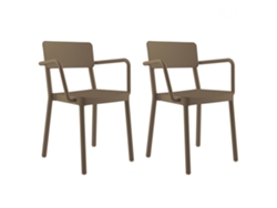RESOL LISBOA Set 2 Silla Con Brazos Interior Exterior Chocolate