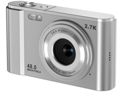 Cámara Digital Hd Para Filmación En Casa Full Hd 2.7k 48mp 16x Plata Sin Tarjeta Zruxe
