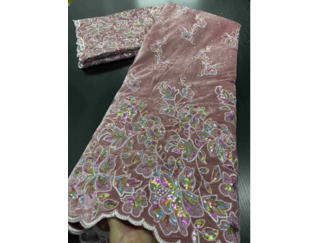 Tejidos De Encaje De Lentejuelas De Alta Calidad Para Hacer Telas De Boda (D - 5 Yardas - 120 Cm)