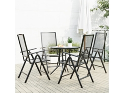 Conjunto de jardín reclinable de 5 piezas DKD Home Decor, acero con recubrimiento en polvo antracita