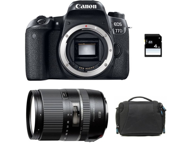 Kit Cámara Réflex CANON EOS 77D + Tamron 16-300mm VC PZD + Bolsa + SD 4Go